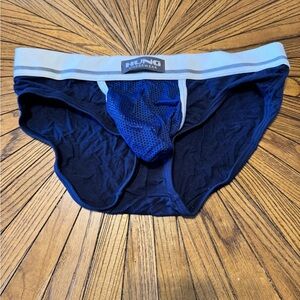 HUNG Men's Blue Mesh Pouch Underwear